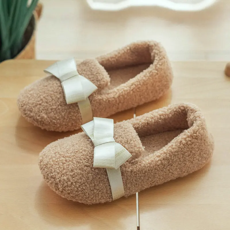 

Winter Cotton Slippers Women Plush Velvet Bag Heel Confinement Female Shoes Thick Bottom Non-Slip Home Fur Cotton Shoes