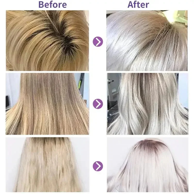 Shampoo colorante per capelli fissato al colore per coprire i capelli grigi che non sbiadiscono il giallo dopo lo sbiancare Shampoo viola non irritante per biondo - immagine 2
