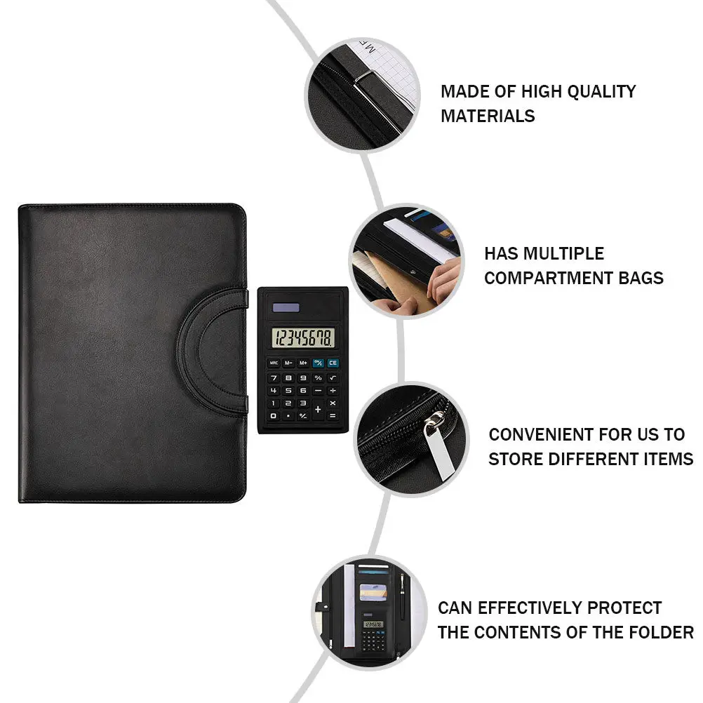 프리미엄 포트폴리오 바인더 비즈니스 패드폴리오 지퍼형 문서 정리함 (회의, 면접, 교실, 전문가용)