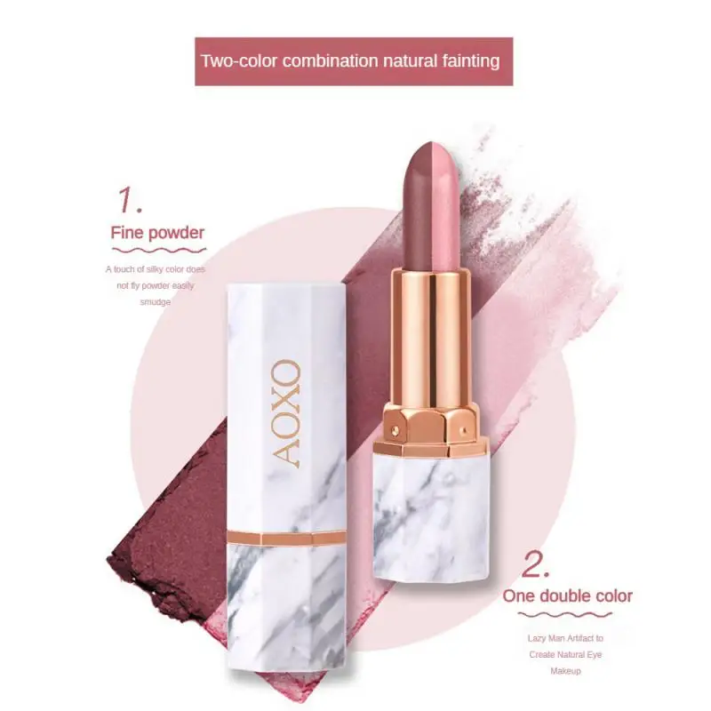 Professional 2 In 1 Double Color Gradient Velvet Eye Shadow Stick Lazy Makeup Waterproof Lasting Shimmer Metallic Eyeshadow