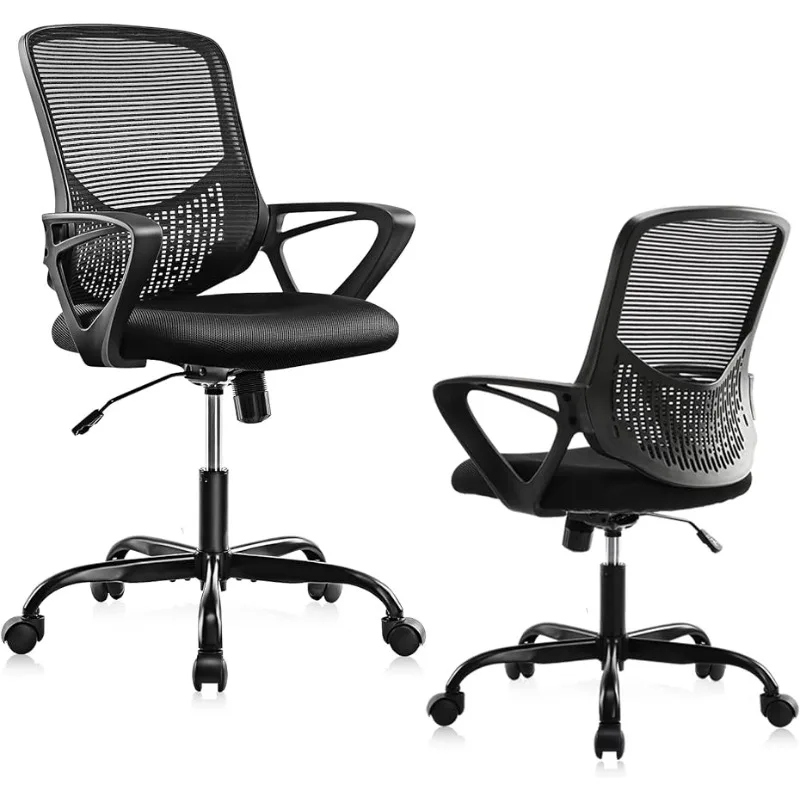 JHK Ergonomic Office Home Desk Mesh Fixed Armrest, Executive Computer Chair with Soft Foam Seat Cushion and Lumbar Support