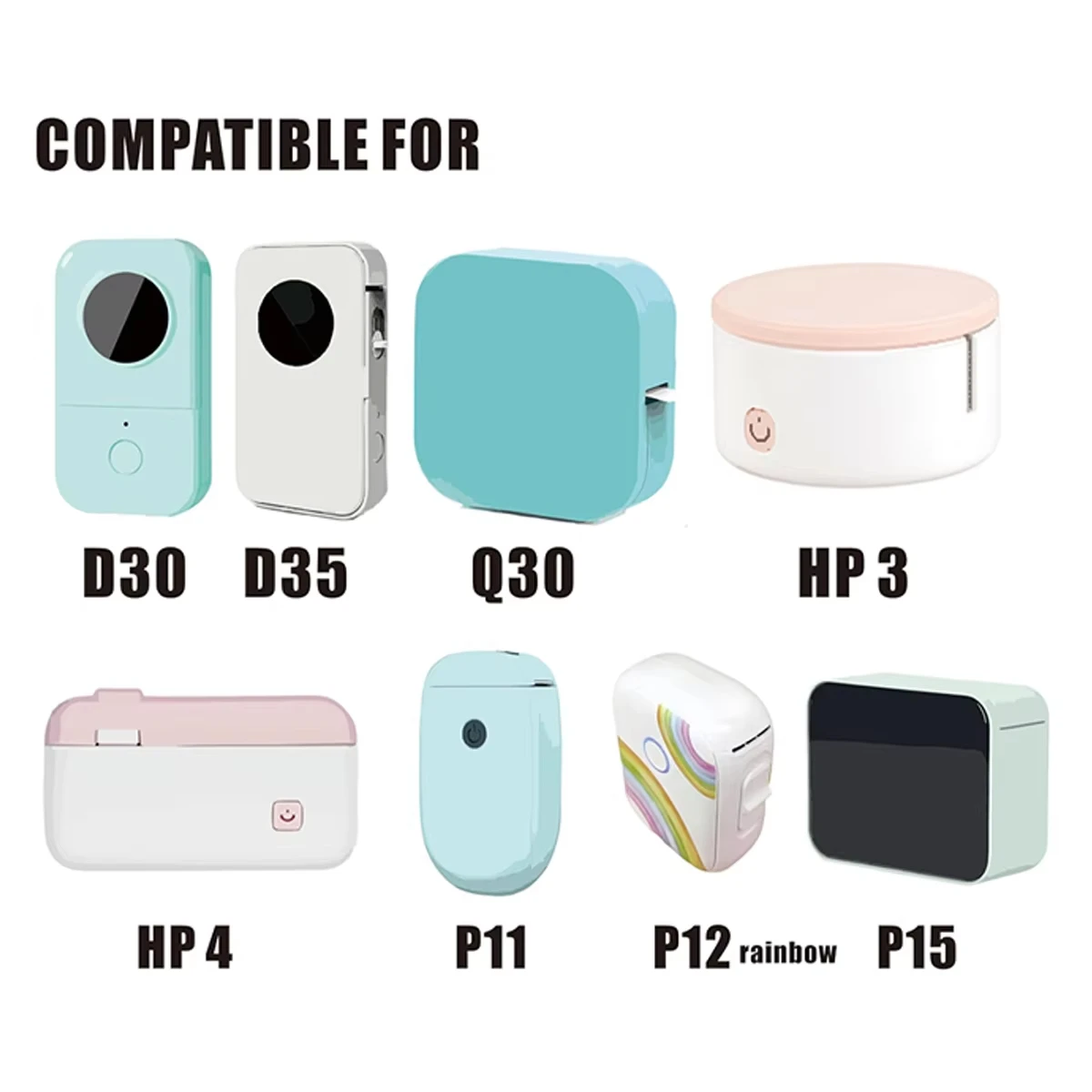 White Label Paper Mini Printer Sticker Waterproof Applicable With D30 D35 P11 Label Printer For Barcode Address Home Business