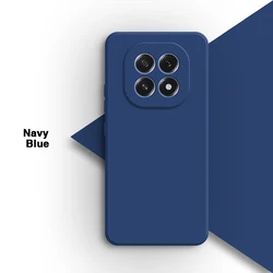 Luxury Shockproof Soft Liquid Silicone Phone Case - Solid Color Back Protective Cover in Candy Style for OPPO F29 Pro (Navy Blue)