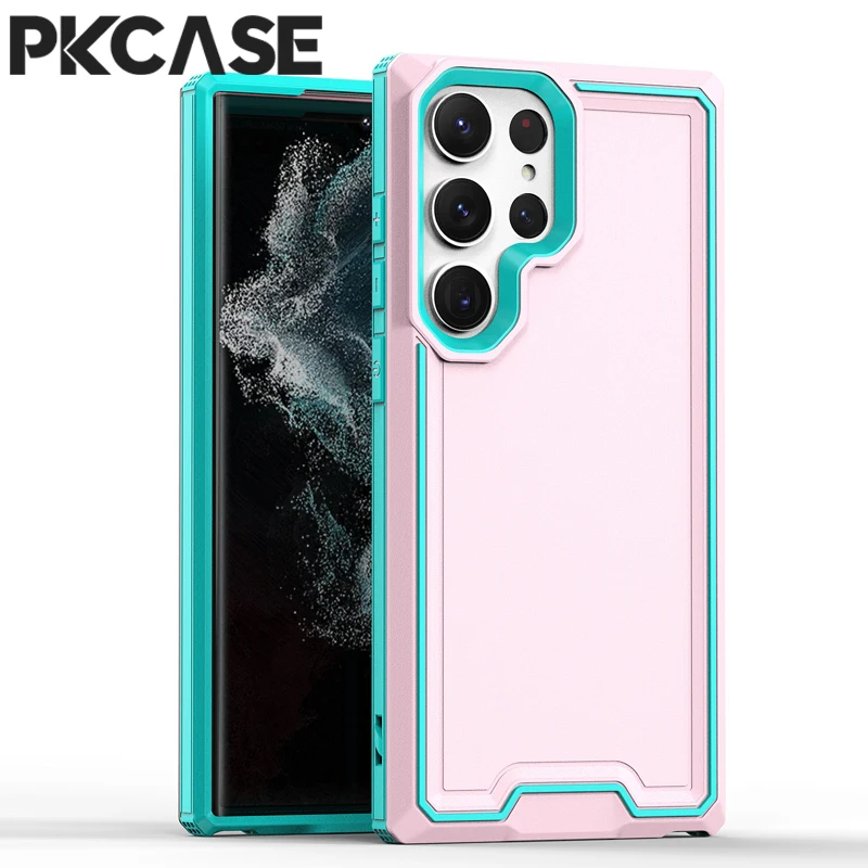 

PKCASE Shockproof Case For Samsung S23 S22 Plus Ultra S21 S20 FE 2 in 1 Armor Cover For Galaxy A54 A34 A14 5G A21S A11 A03 Core