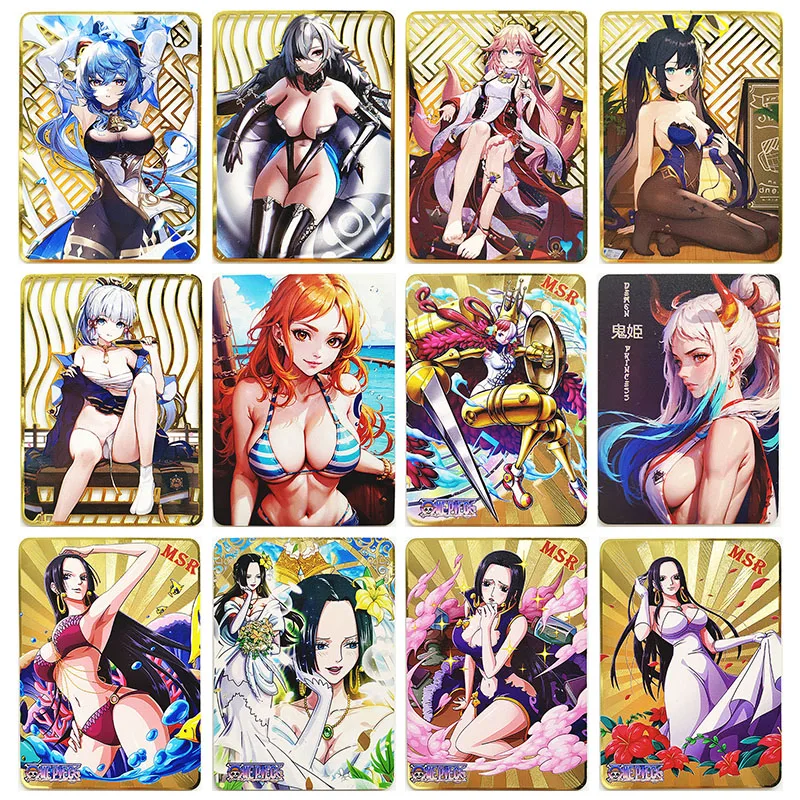 

Anime Goddess Story DIY Metal Refractive Flash Cards Hancock Nami Uta Toys for boys Collectible Cards Christmas Birthday Gift