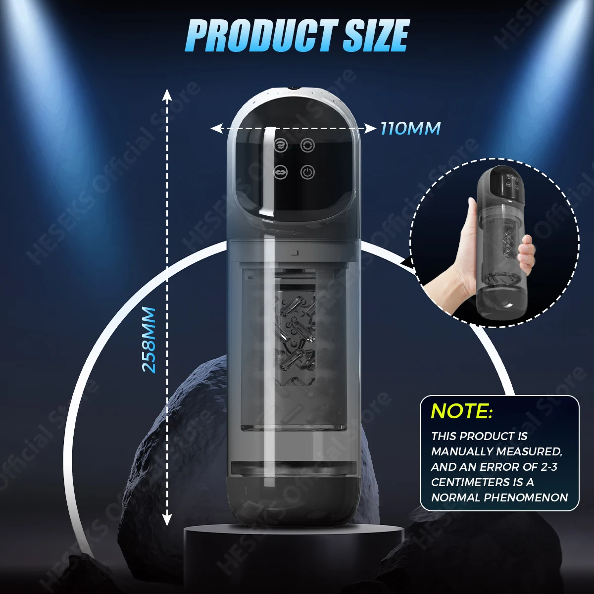 HESEKS 7 Rotating Sucking Fully Water Bath SPA LCD Automatic Male Masturbators Tongue Licking Real Pussy Blowjob Machine for Men