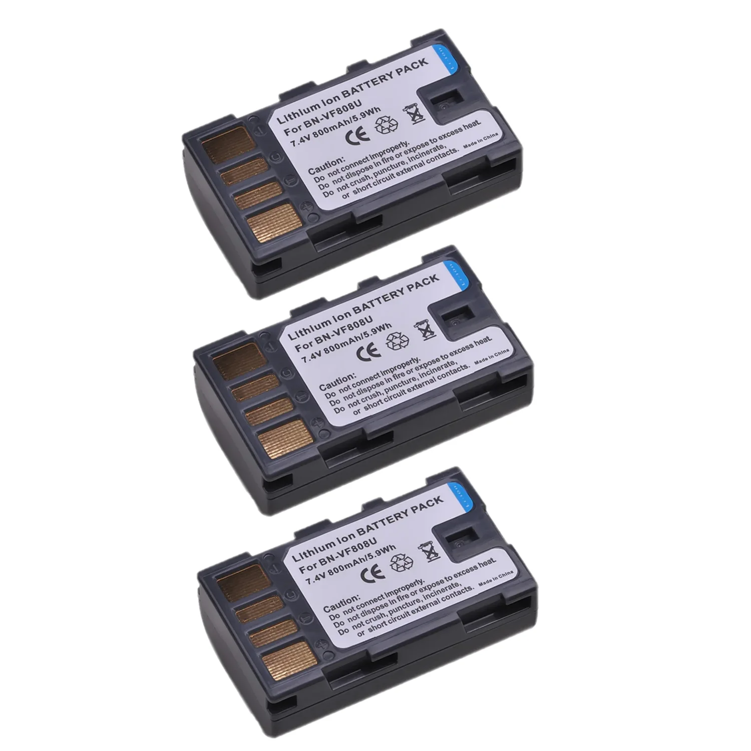 DSTE 2-Pacco BN-VF808 BN-VF808U Batteria + Caricabatteria Compatible per JVC GZ-MG130 GZ-MG135 GZ-MG148 GZ-MG150 GZ-MG155 GZ-MG175 GZ-MG255 GZ-MG275