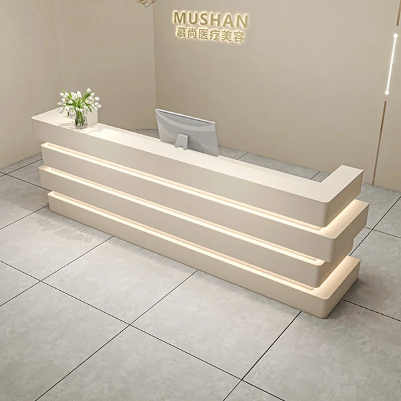 Reception Desk Balie Executive Counter Cosmetics Cashier Customer Center Checkout Podium Front Beauty Salon Store Store Counters
