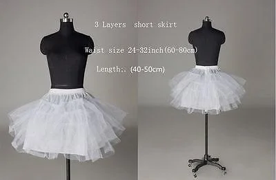 Wedding Petticoat Underskirt 12 Style A Line Hoop Hoopless