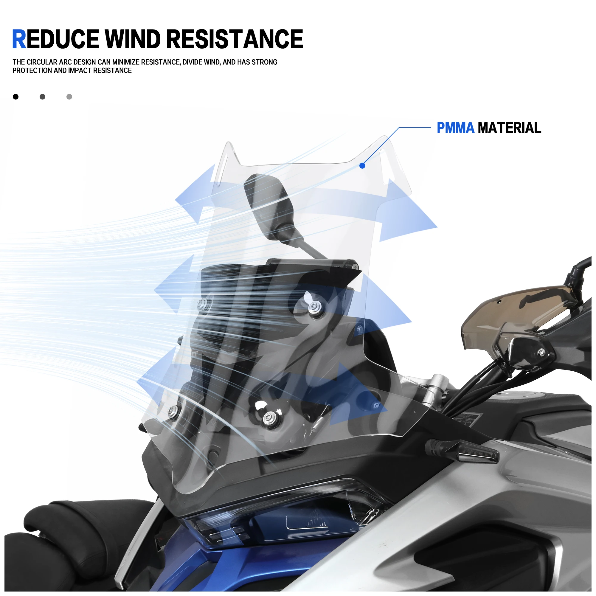 Dilwe Pare-brise De Moto Déflecteur De Vent De Phare, Pare-brise Léger