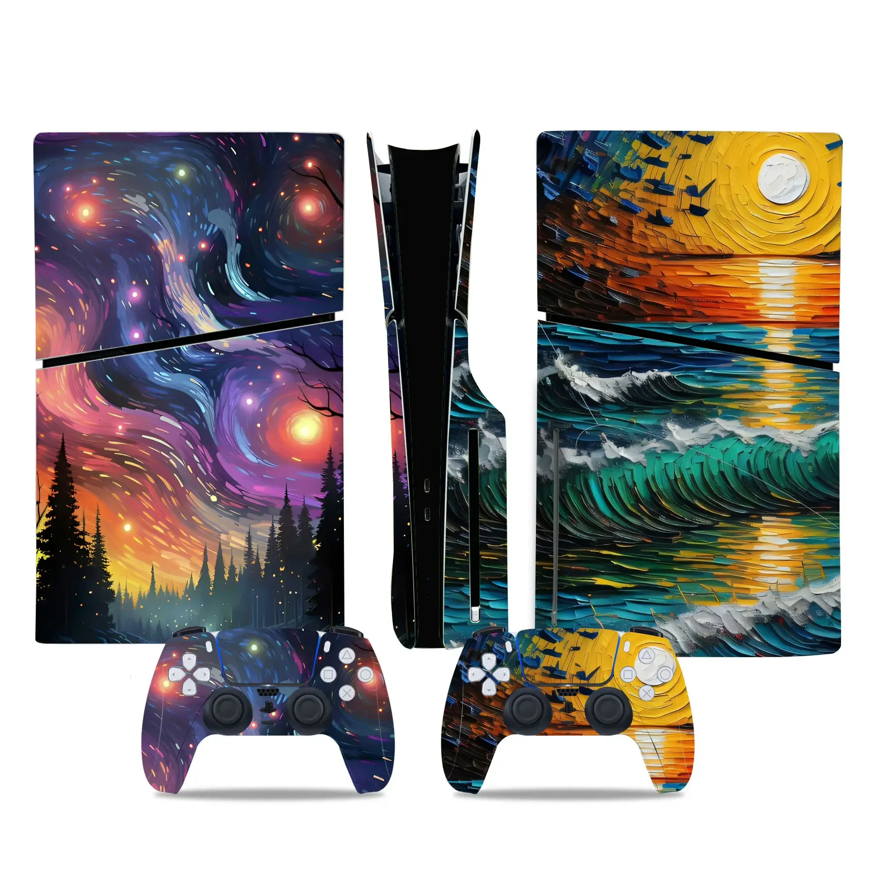 Per Ps5 Slim Disc Skin Stickers Full Body Vinyl Skin Wrap Decalcomanie Cover Per Ps5 Slim Disc Edition Console E Controller