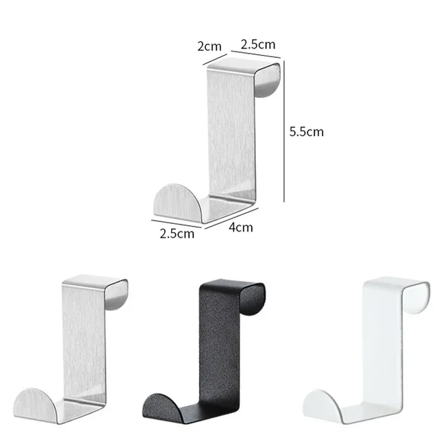 Crochet de porte d'armoire de salle de bain en forme de Z, porte arrière en acier inoxydable, porte-clés, patère, accessoires de cuisine à domicile, outil d'organisation 6