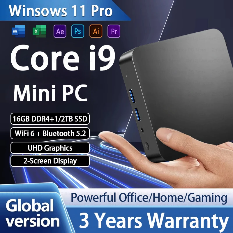 新品未使用ミニPC PC Core i9 8950hk 16GB 1TB Mini PC Windows 11 Intel Core i9 8950HK 16GB DDR4 512GB 1TB SSD PC