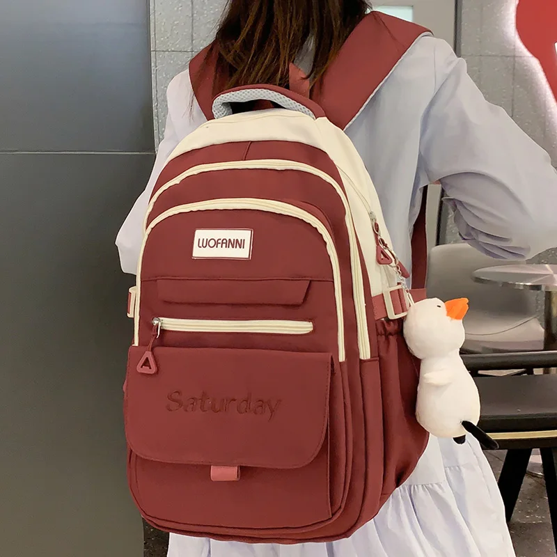 Fashion Women Green Laptop Bags High Capacity Student Lady Cute Book Backpack Female Travel Nylon School Bag College Girl Trendy 2