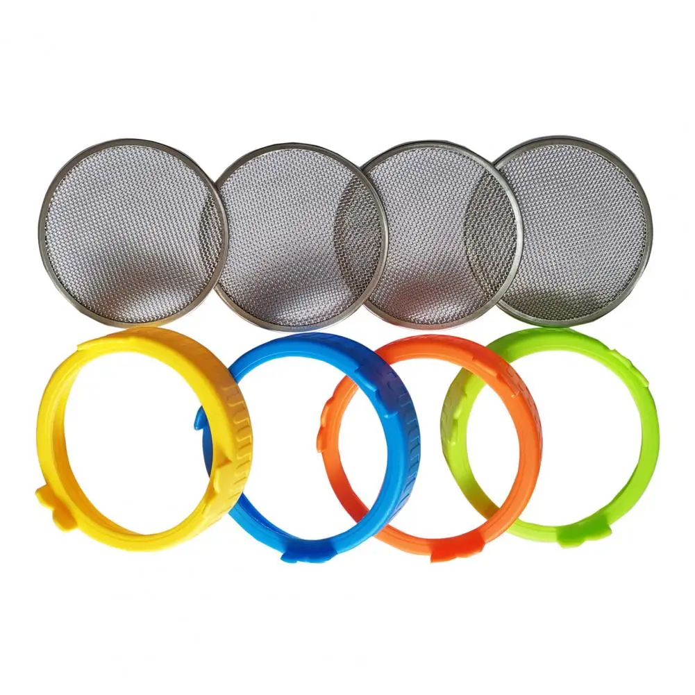 

Sprouting Lid with Stainless Steel Screen Mesh Cover Cap Good Drainage Mason Jar Plastic Sprout Lid Kitchen Accessories