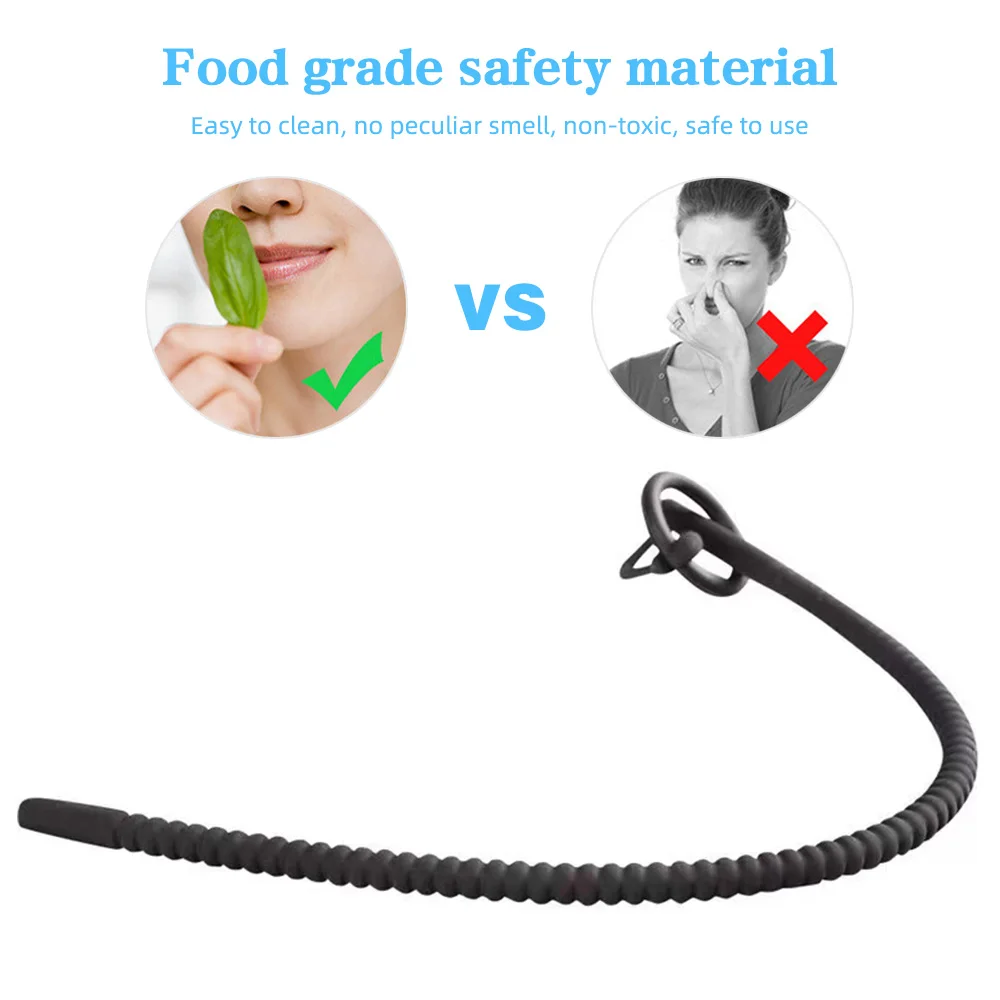 Long Silicone Hollow Urethral Sounding Catheter Dilator Horse Eye/Prostate Stimulator Penis Plug Ring Male Masturbation Sex Toys