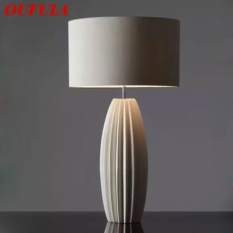 

OUFULA Modern Ceramic Dimming Table Lamp LED Creative Nordic Bouffancy Desk Light Decor for Home Living Room Bedroom