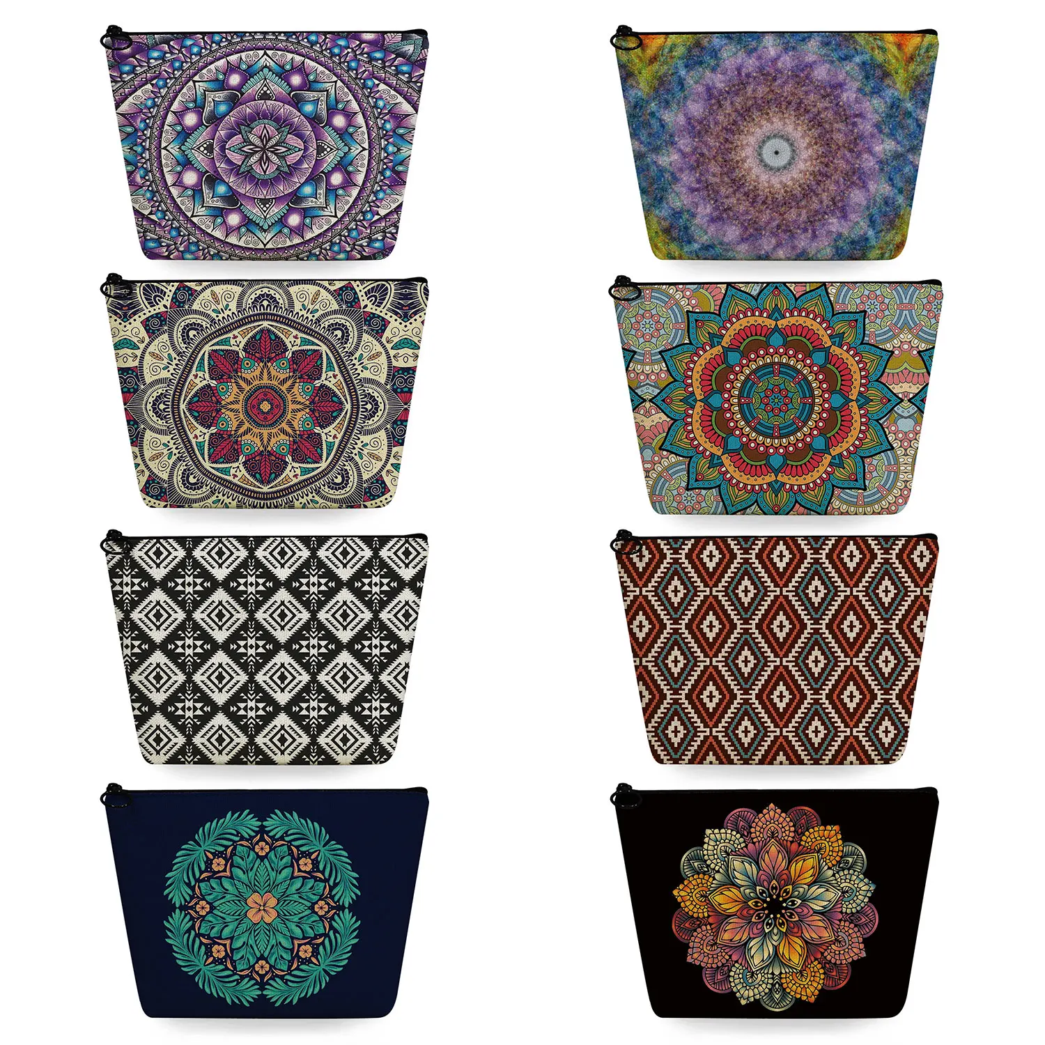 

Fashion Travel Toiletry Bags Mandala Print Pencil Cases Casual Heat Transfer Makeup Organizer Multifunction Women's Cosmetic Bag