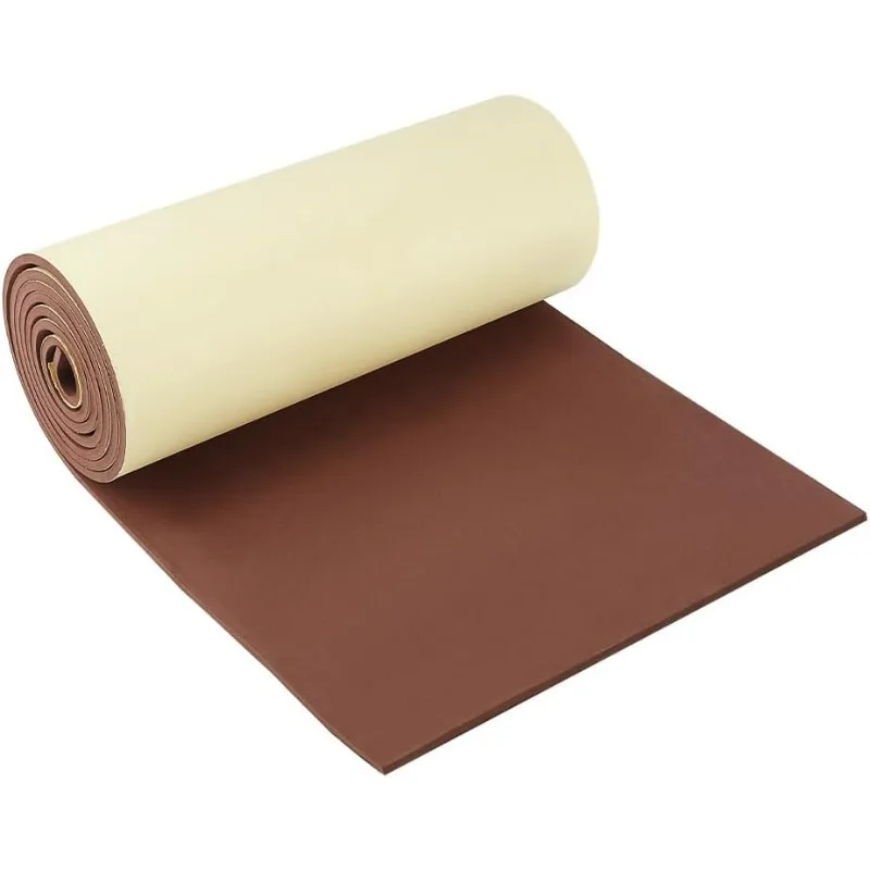 5mm Thick Self-Adhesive EVA Foam Roll 78.7x11.8 Inch Coconut Brown Foam Padding Sheet for Furniture Protecting, Gap Filling