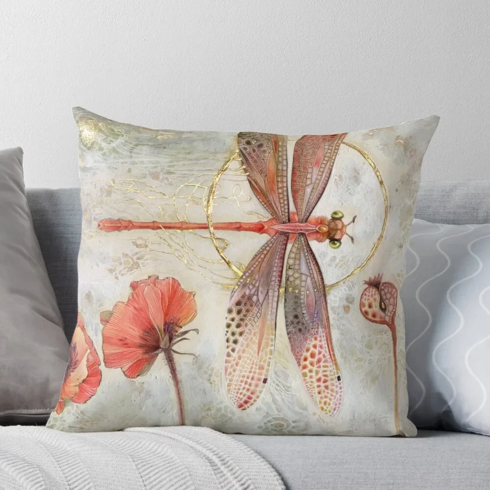 

Red Jewel Damselfly Throw Pillow Decorative Cushions Sitting Cushion Cushion Child Christmas Pillowcase