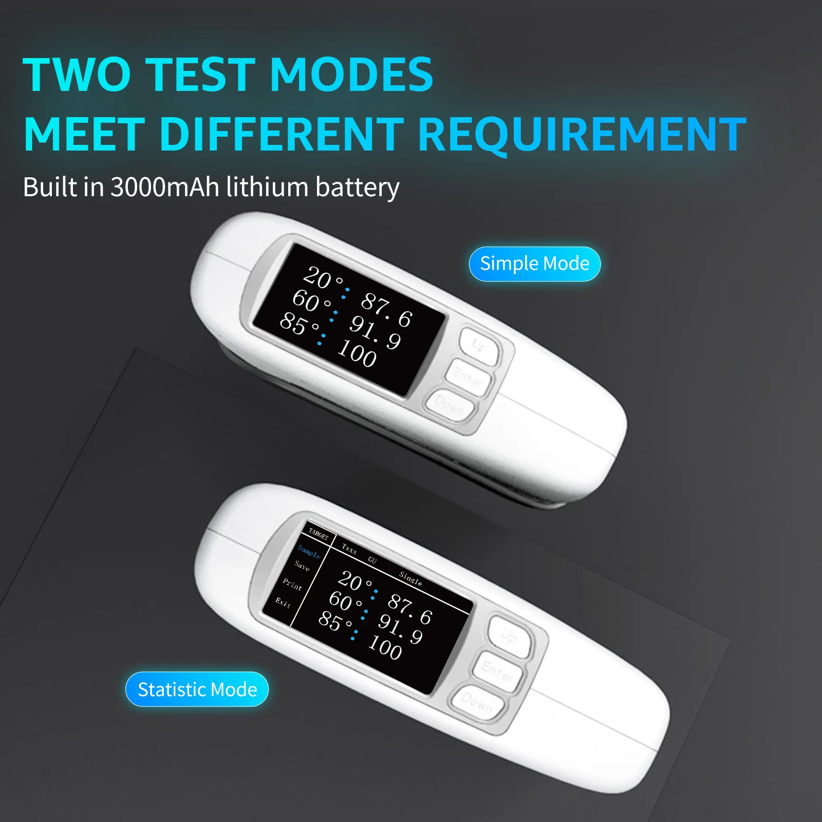Mult-Angle Surface Gloss Meter 20/60/85 Angle Type-C Charge Glossmeter 0-200GU Range Free U Disk For PC Data Analysis