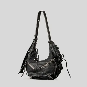 Borsa a Tracolla da Donna, Design Semplice a Tinta Unita con Stampa Lettere Dorate, Borsa Grande Capacità per Uso Quotidiano e Pendolarismo, Borsa da Donna