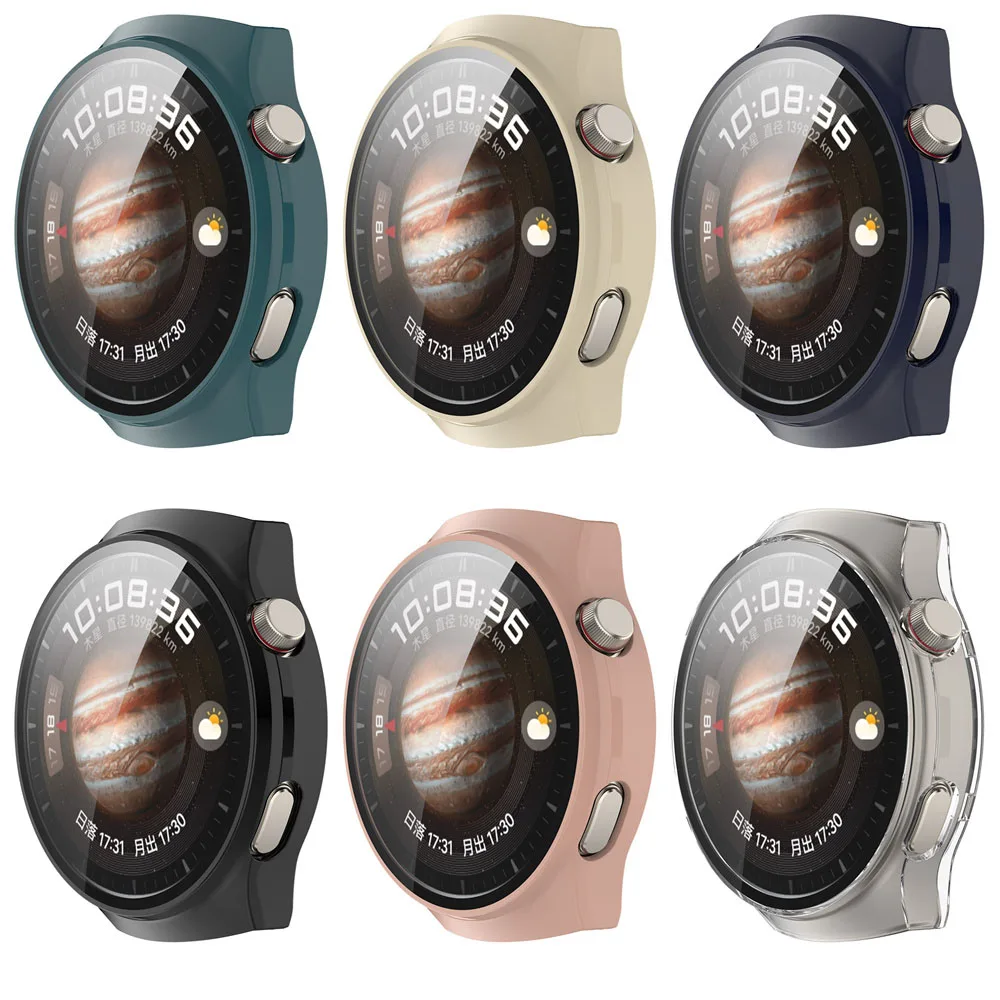 Cases Cover For Huawei Watch 4 Pro Bracelet Protector Shell Case With Glass Film 2in1 Screen Protection Frame Bumper Accessories watch screen protector case apple watch screen protector case watch protective case watch cover watch protective cover