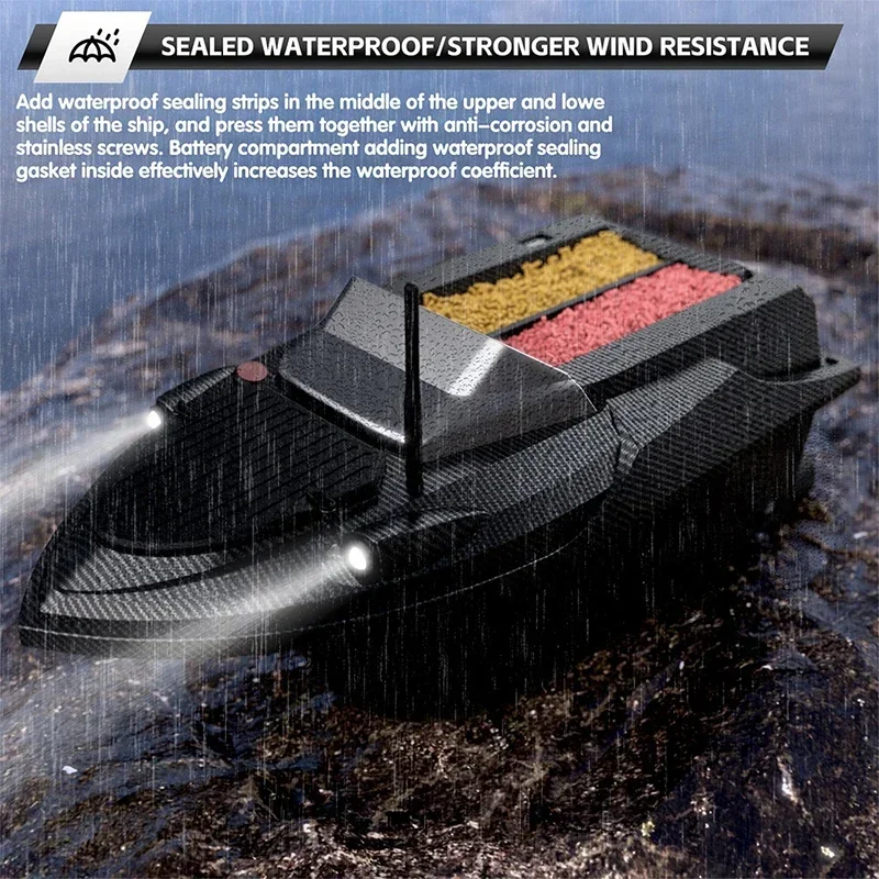 V080 12V High Power 800M Fishing Bait Boat 180 Fishing Spots Load 3KG 15KM/H Fish Finder Intelligent Cruise Return Trawler