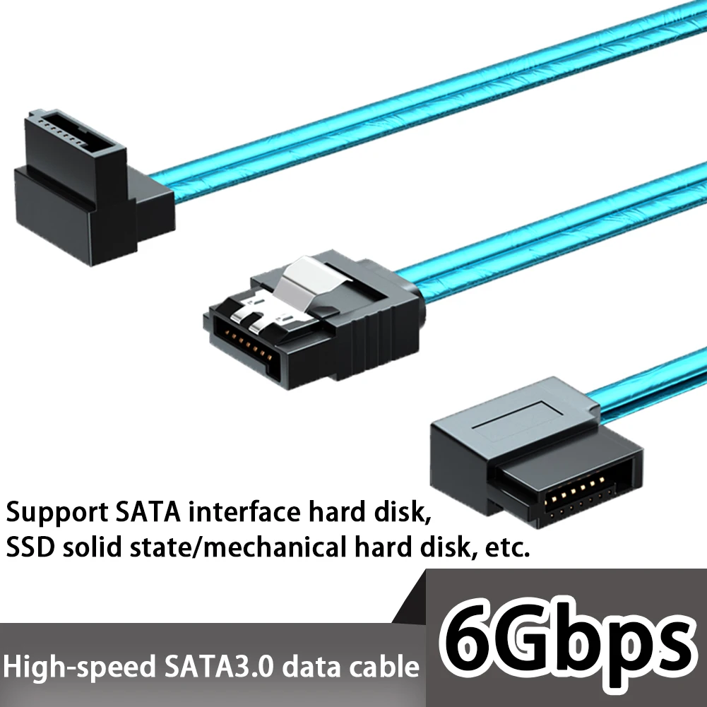 Pence & Moon Collective Set 3 Cavi SATA III 6 Gbps 50 Cm - Con Bloccaggio Latch - Nero - Per HDD, SSD, Masterizzatori