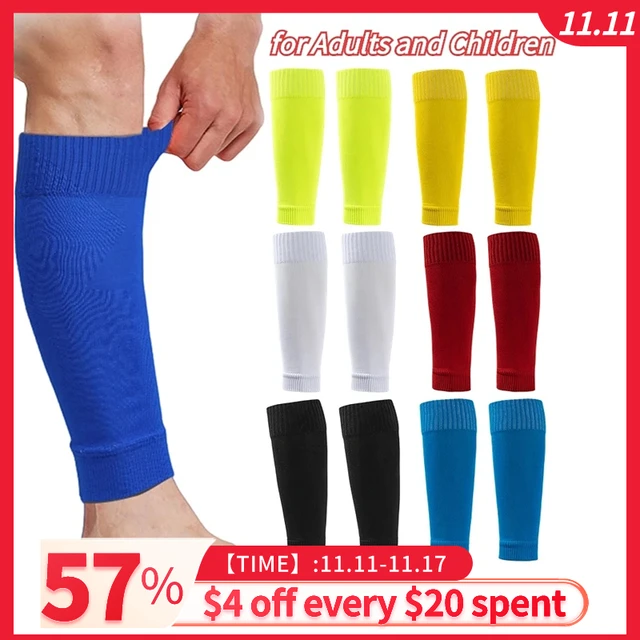 1 Pair Men s Leg Guards Sleeves Basketball Football Sports Socks Adult Children Shin Guards Calf Socks Leg Cover Leg Brace Socks