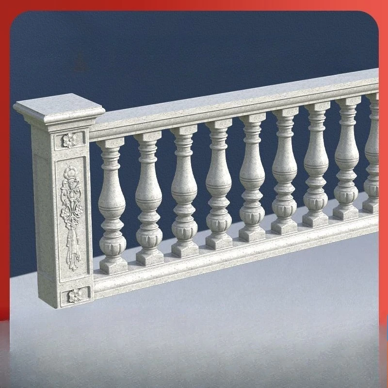 New European Style Railing Mold Custom Villa Fence Cast in Place Cement Roman Columns Balcony Guardrail Outdoor Decor Products