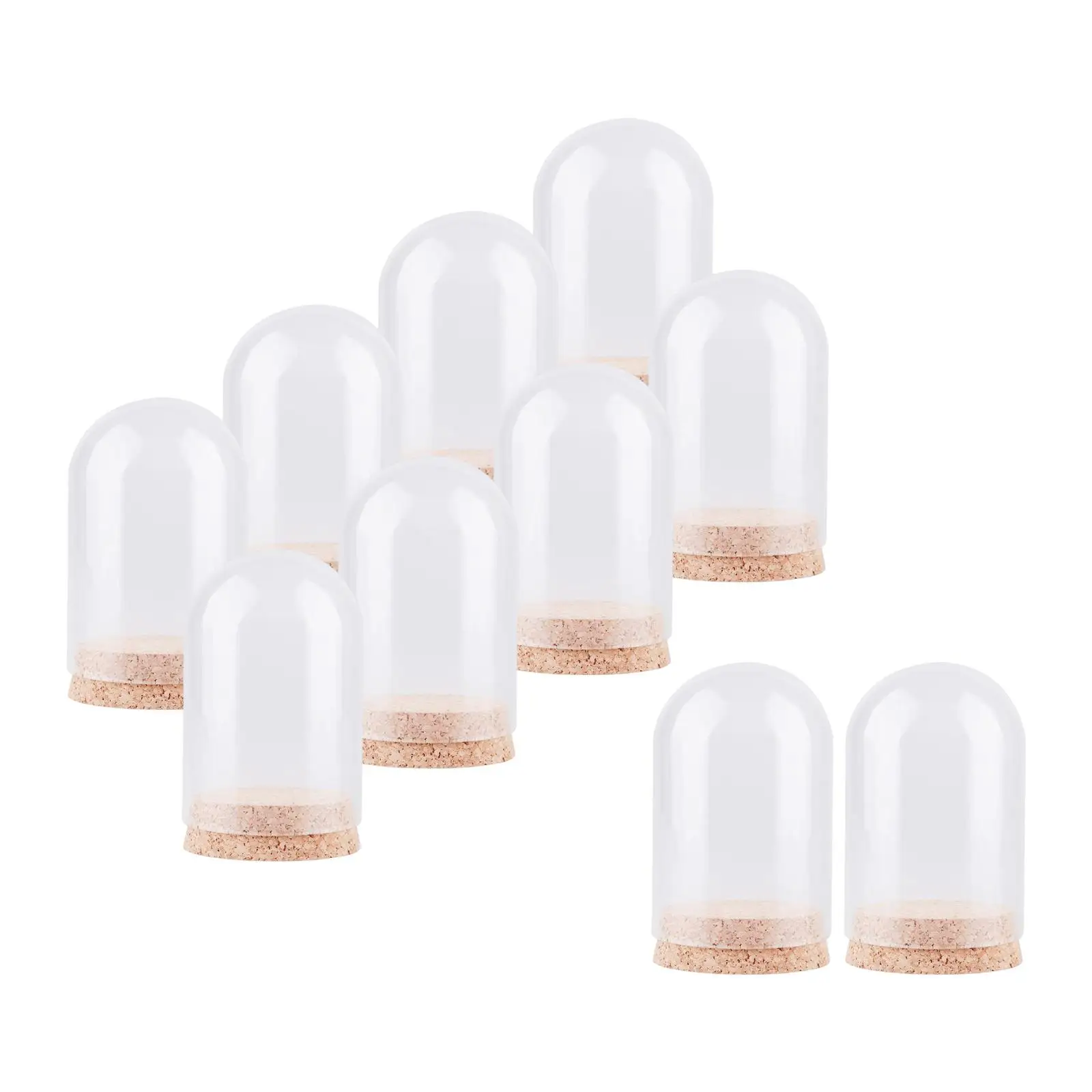 10pcs Display Dome with Base Decor Tabletop Decor Protective Dustproof Birthday Gift Showcase Glass Cloche Cover DIY Crafts glass display dome