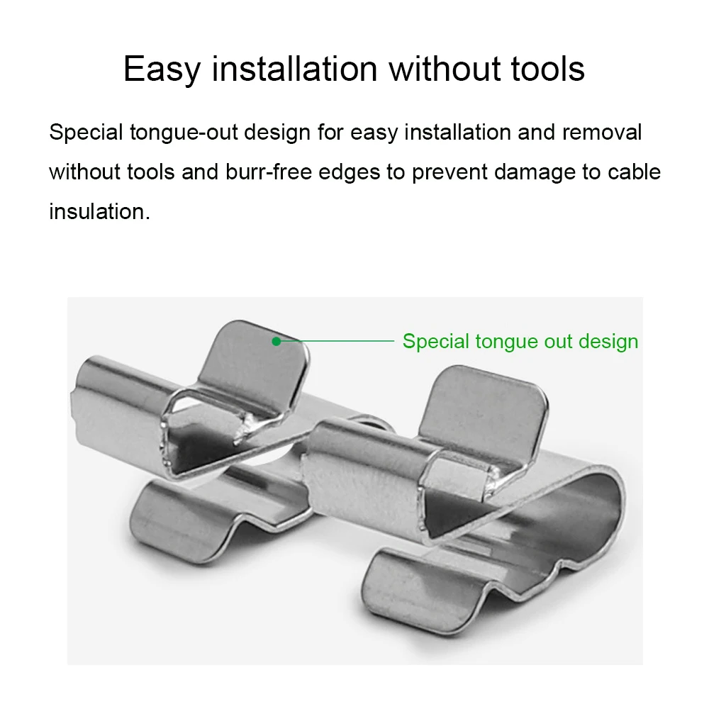 Solar Panel Clips Stainless Steel Solar Panel Cable Clips PV Panel Wire Harness Clamps Solar Cable Fastener Clip For Double Wire