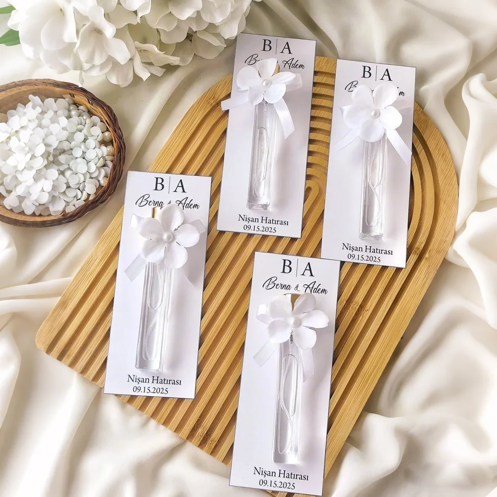 Custom Wedding Gift Card Perfume For Guest Personalized Name Text Design Print Thank You Bridal Shower Engagement Decoration DIY