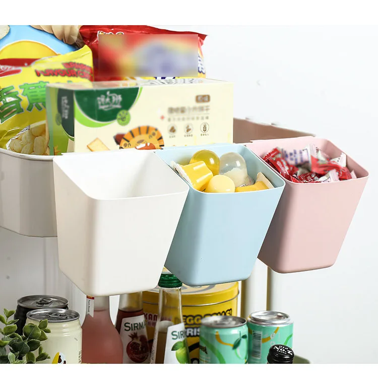 Household Back Hanging Plastic Storage Basket Kitchen Bathroom Mini  Organizers Small Things Portable Storage Box Container