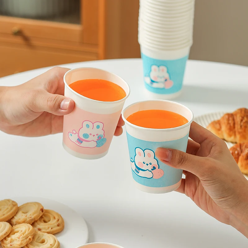 50 PCS Home & Office Thickened Disposable Paper Cups, Simple Style, Ideal for & Bulk Purchasing