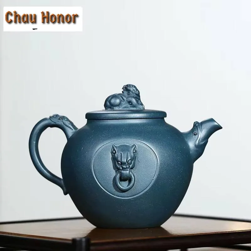 290ml Creativity Yixing Purple Clay Teapot Raw Ore Azure Mud Home Tea Pot Zisha Filter Beauty Kettle Chinese Tea Set Accessories