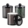 Bathroom Jar Black Plastic Makeup Organizer Cotton Pad Storage Box Cotton Swabs Rod Cosmetics Jewelry Organizer Empty Container 3