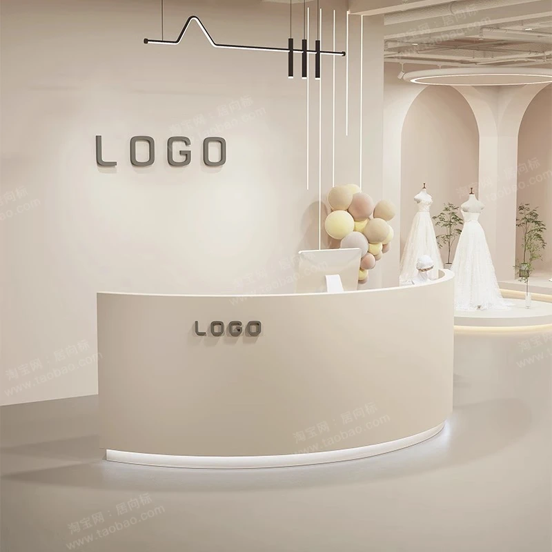 Modern Simple Semicircular Arc Reception Desks Nordic Beauty Salon Outfit Counter Storage Office Furniture Receptionsdisk FYRD
