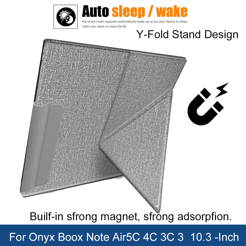 Multi-Angle Y-Fold Tablet Stand with Auto Sleep/Wake and Pencil Holder, 10.3 Smart Cover