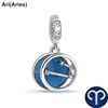 New Blue 925 Sterling Silver Zodiac Constellation Pendant Charm DIY Dangle Bead Fit Original Pendant Bracelet Charm Jewelry Gift 5