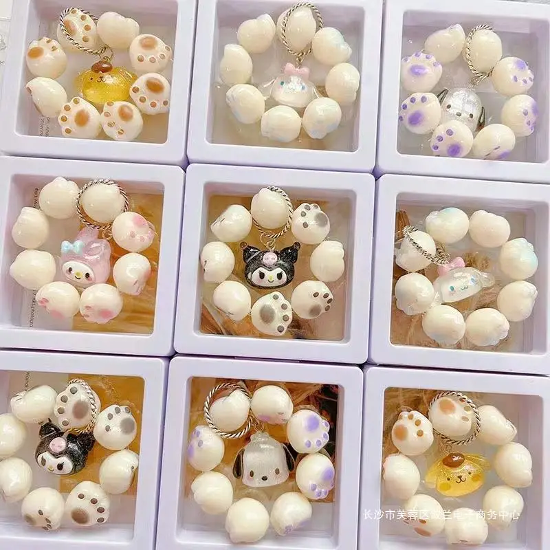 

Sanrio Cartoon Bracelet Hello Kitty Melody Kuromi Cinnamoroll Pompom Purin Anime Figures Girls Fashion Jewelry Kawaii Bracelet