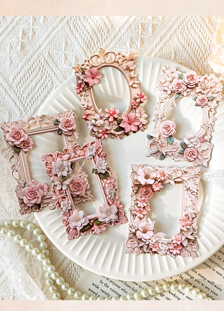 JIANQI 10pcs/pack Cutout Flowers Frame Collage Card Decor Junk Journal DIY Scrapbooking Aesthetic Stationery Craft Paper