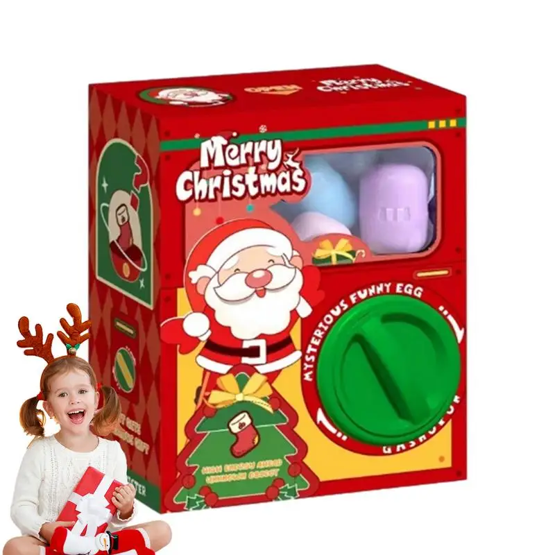 Christmas Kids Funny Egg Twist Machine Toy Creative Year Old Doll Claw Machine Sorpresa Egg Twist Machine Forniture Regalo Per Bambini