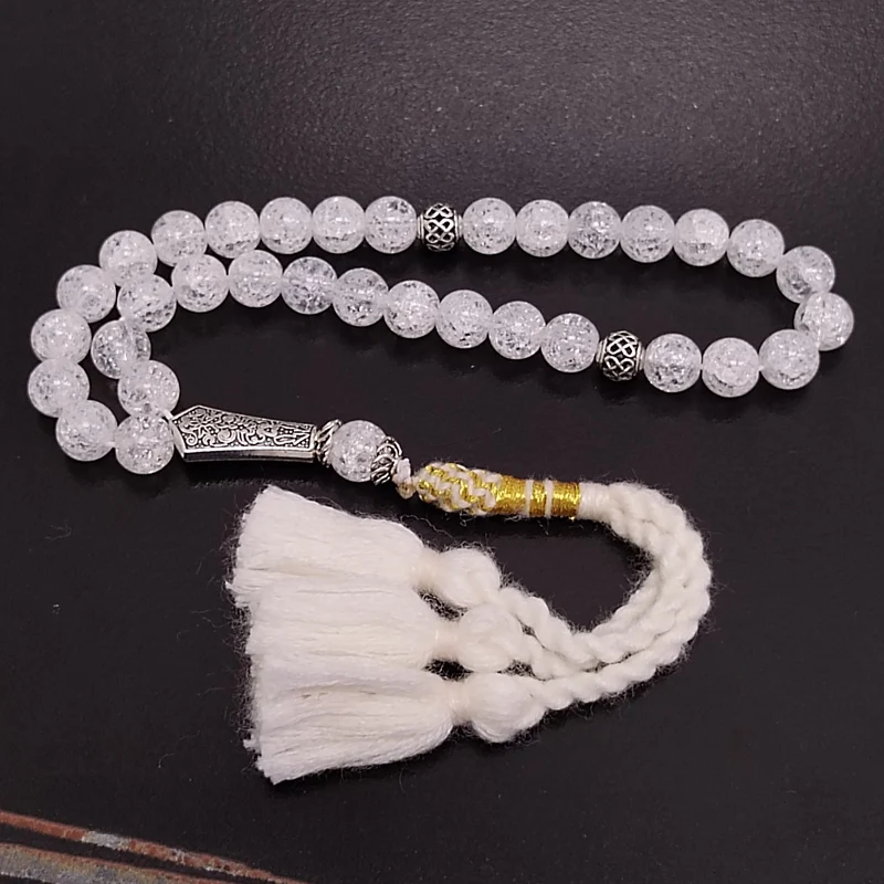 Rosary Beads Tasbih Rosary Tasbih Cracked White Crystal Misbaha