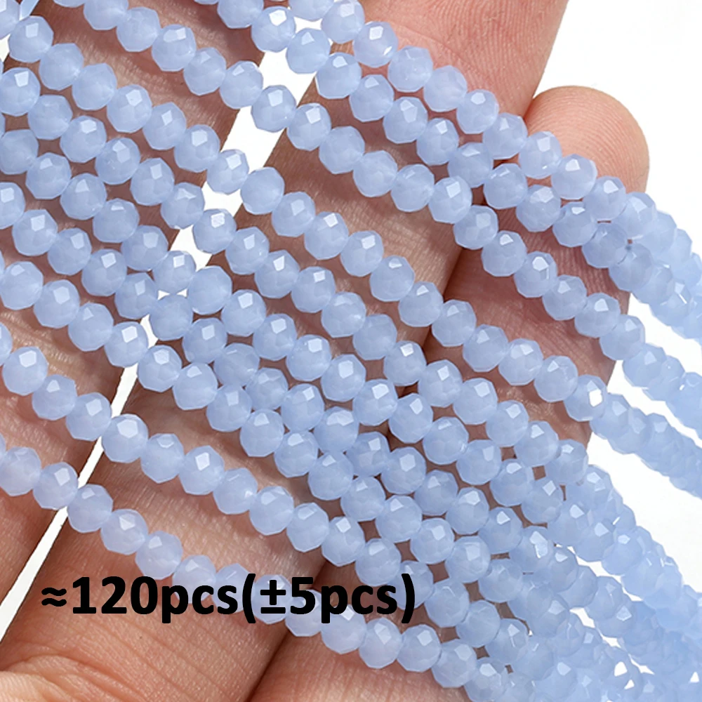 120pcs/lot Crystal Glass Rondelle Beads Austria Faceted Round Loose Spacer Beads