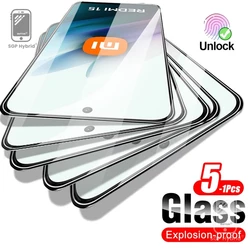 Premium Clear Tempered Glass Screen Protector - 9H Toughened Guard Cover Film - 5Pieces (Transparent)