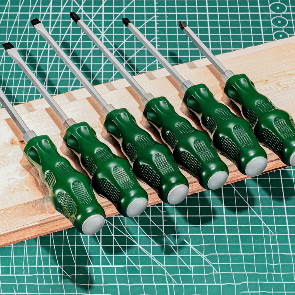 

1pcs One Word/Cross Screwdriver Manual Hardware Tools Non-slips Hexagonal Handle 6mm Magnetic Dual-use Screwdriver Home Repair