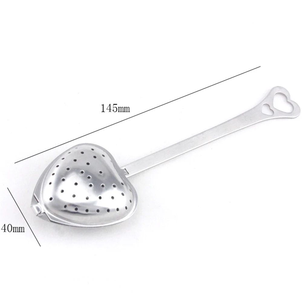 Tea Infuser 10pcs Handle Heart-shaped Tea Sink Tea Filter Long Grip Stainless Steel Mesh Heart Shaped Strainer Spoon Infuser Spoon