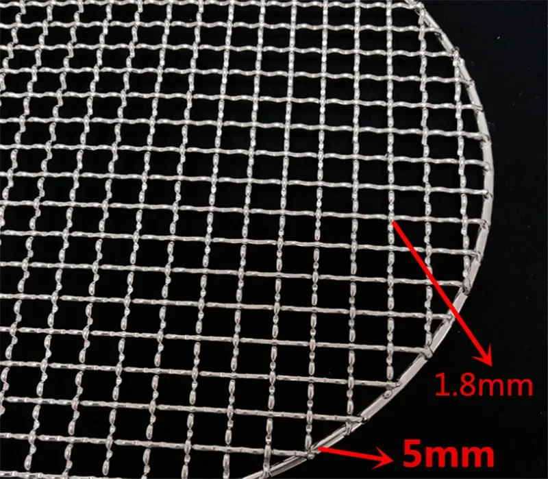 304 Stainless Steel Round Grill Net Barbecue BBQ Meshes Cooling Rack Steam Baking Rack Camping Outdoor Mesh Wire Net 4